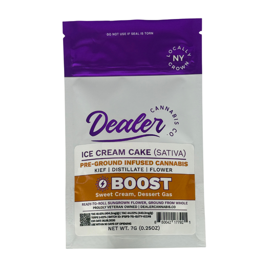 Dealer Cannabis Co. | Infused Pre-Ground Sungrown Flower | Ice Cream Cake (Sativa) | 7g